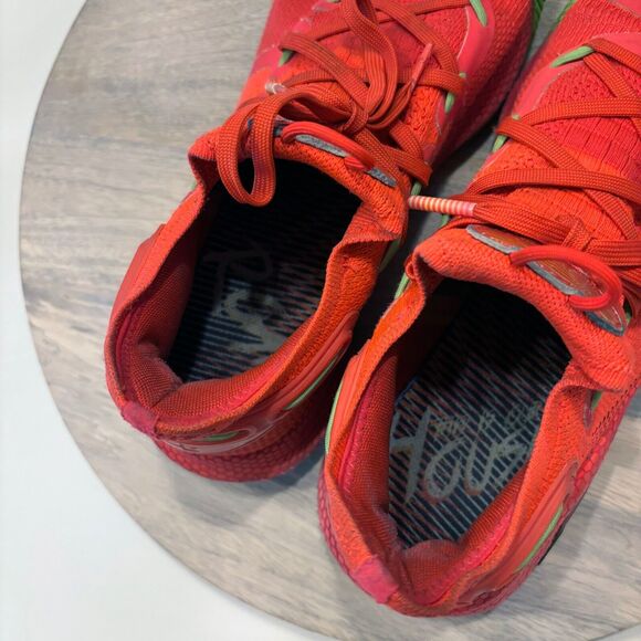 Under Armour Men's Curry 6 Roaracle Red Neon Green Sneakers 3020612-607 Size 8 - Picture 9 of 12